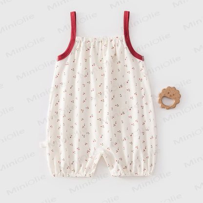 Baby White/Brown Print Straps Romper - image 5