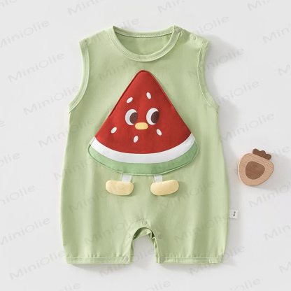 Baby Fruit Sleeveless Romper - Green - 2-3T - image 1