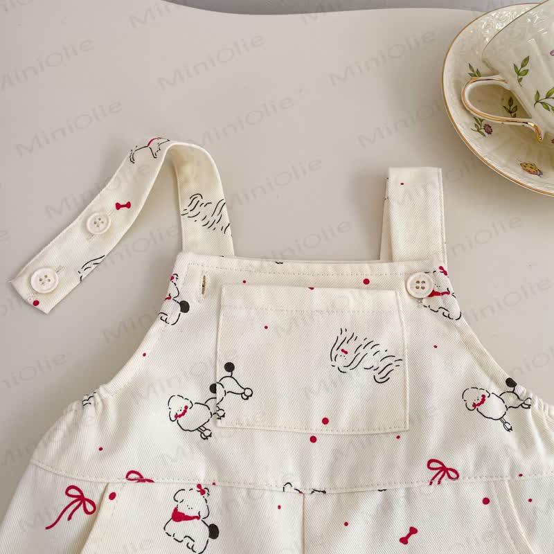 Baby Girls Cotton Animal Print Tank Top and Overalls 2-piece Set - image 7