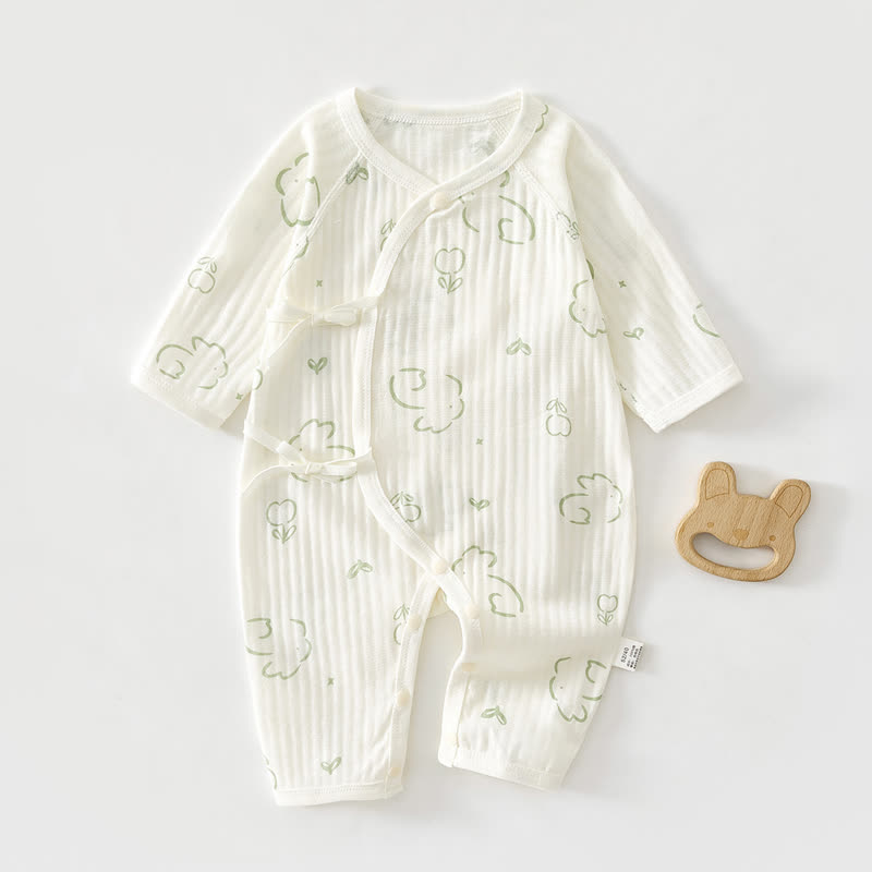 Baby Animal/Flower Romper - Green Rabbit - 3-6M - image 6