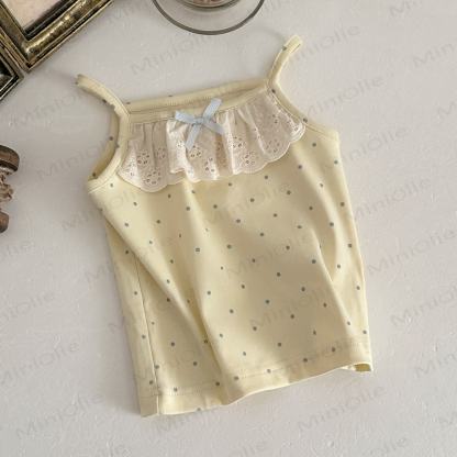 Baby Girls Sweet Polka Dot Cotton Ruffle Tank Top and Shorts Set - image 3