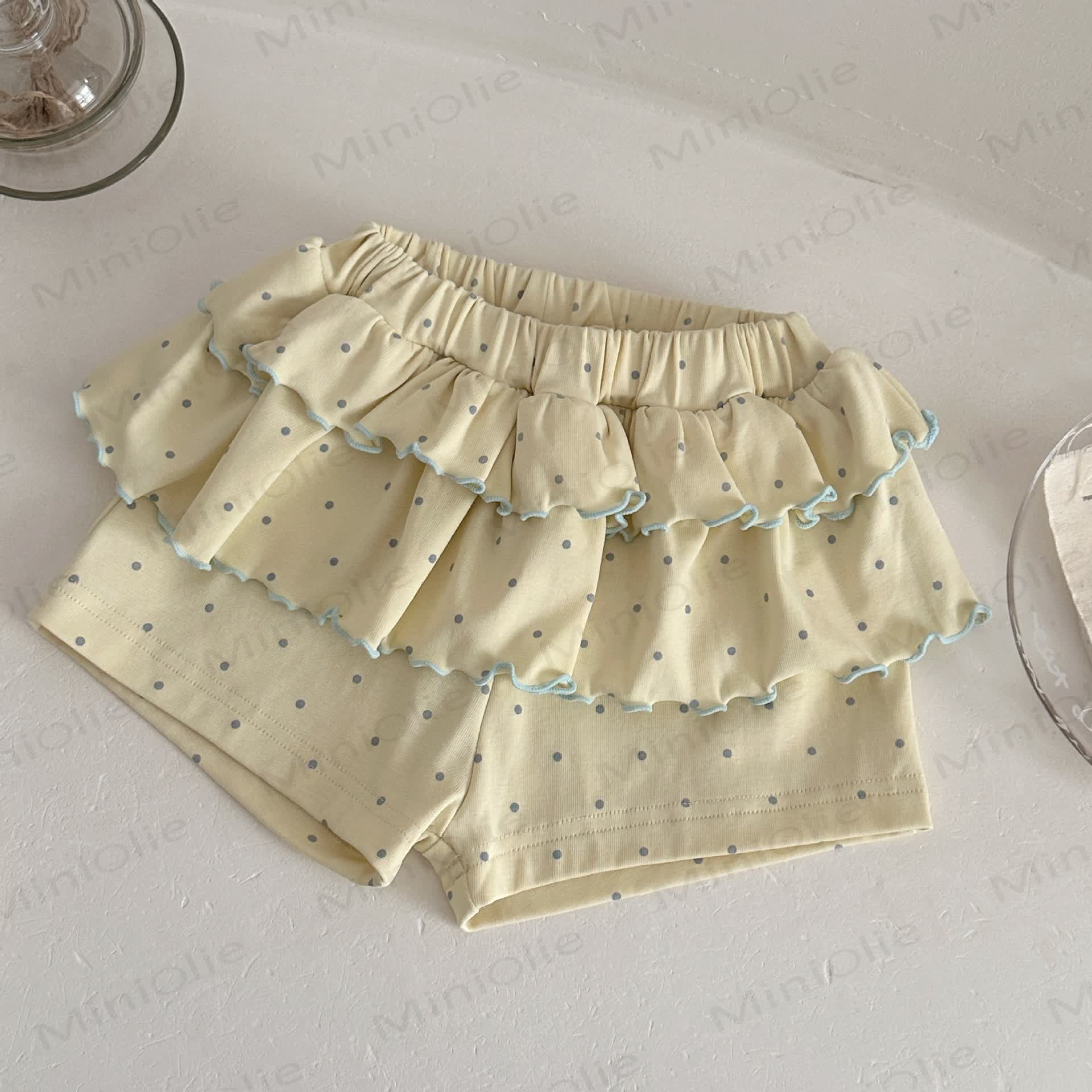 Baby Girls Sweet Polka Dot Cotton Ruffle Tank Top and Shorts Set - image 4