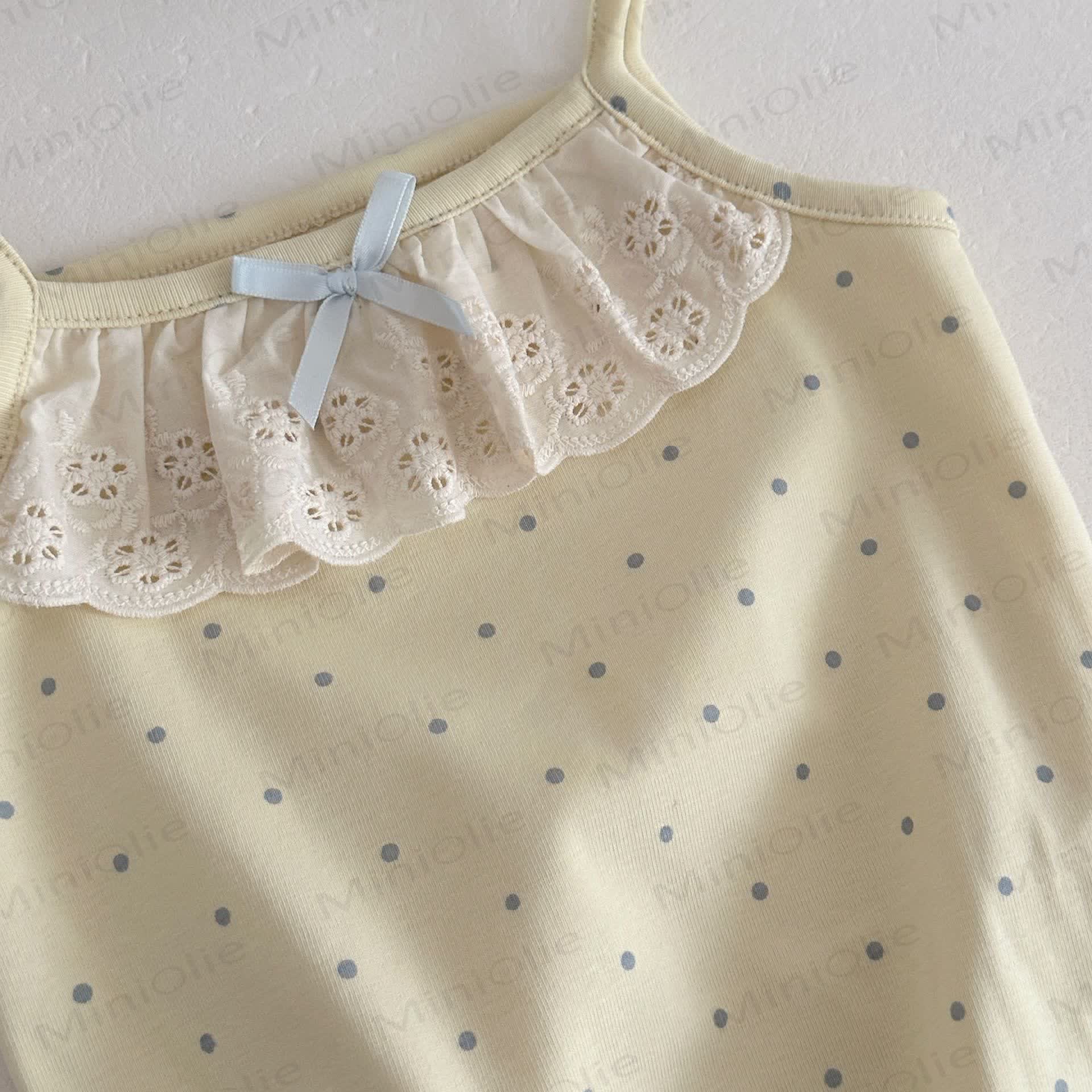 Baby Girls Sweet Polka Dot Cotton Ruffle Tank Top and Shorts Set - image 5