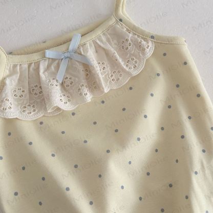 Baby Girls Sweet Polka Dot Cotton Ruffle Tank Top and Shorts Set - image 5