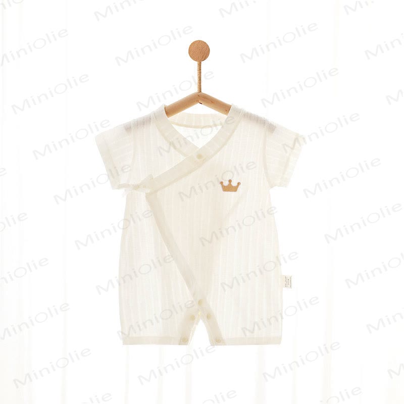 Baby Animal/Crown/ Cloud Wrap Romper - Beige Crown - 1-2T - image 2