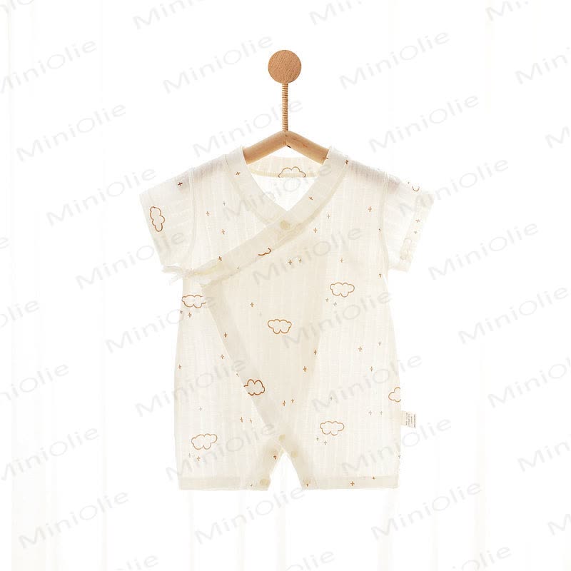 Baby Animal/Crown/ Cloud Wrap Romper - Beige Cloud - 1-2T - image 3