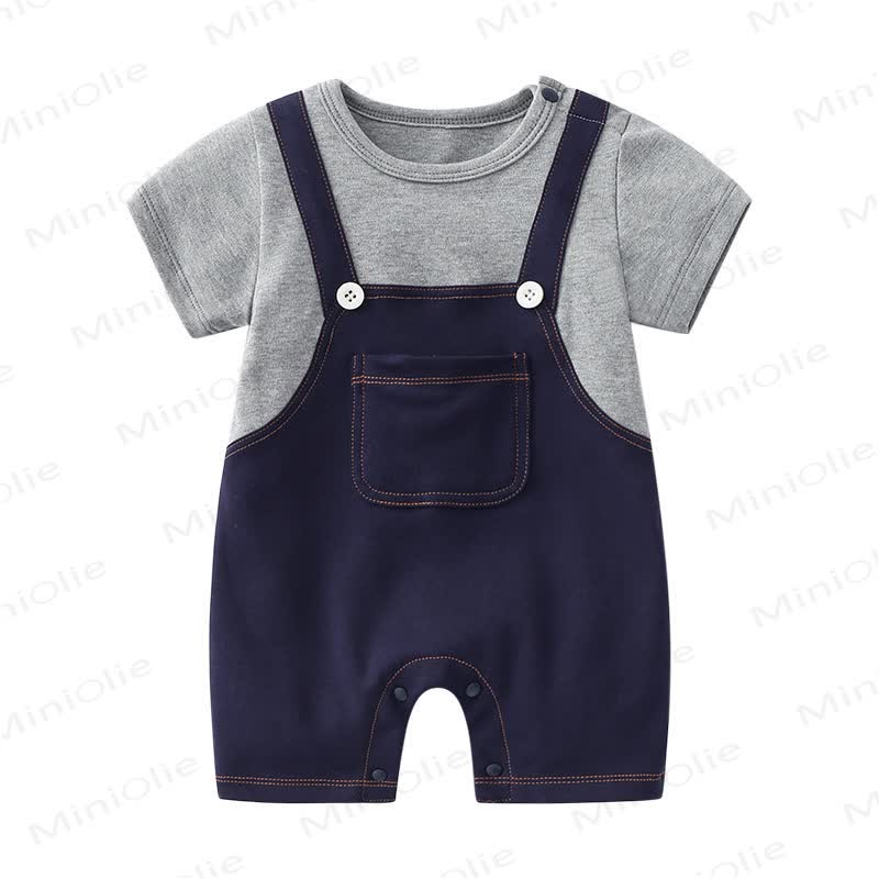 Baby Boy Navy&Gray Romper - Navy&Gray - 2-3T - image 1