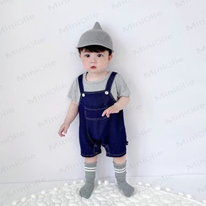 Baby Boy Navy&Gray Romper - image 2