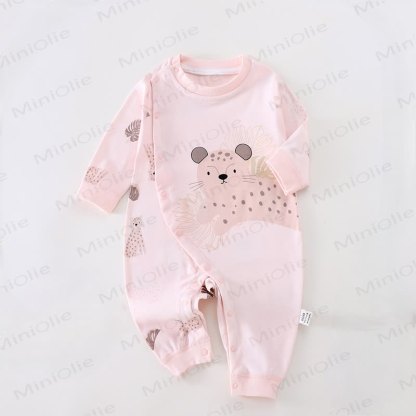 Baby Rabbit/Leopard Patch Romper - Pink Leopard - 12-18M - image 2