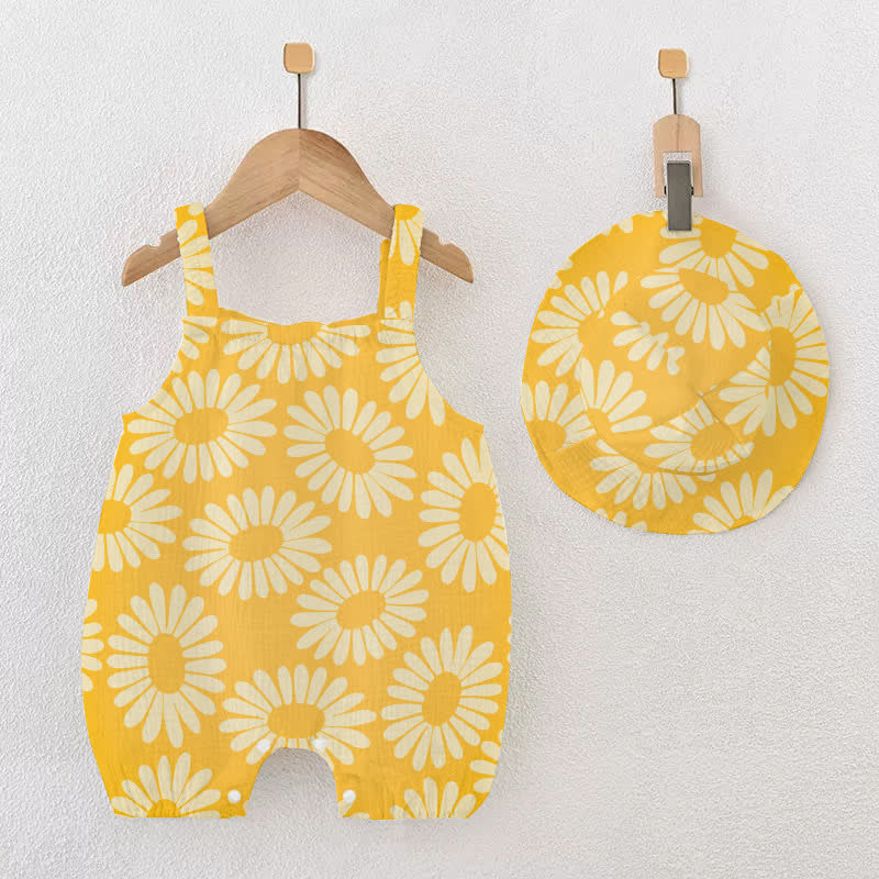Baby Sunflower Yellow Romper with Hat - Yellow - 18-24M - image 1