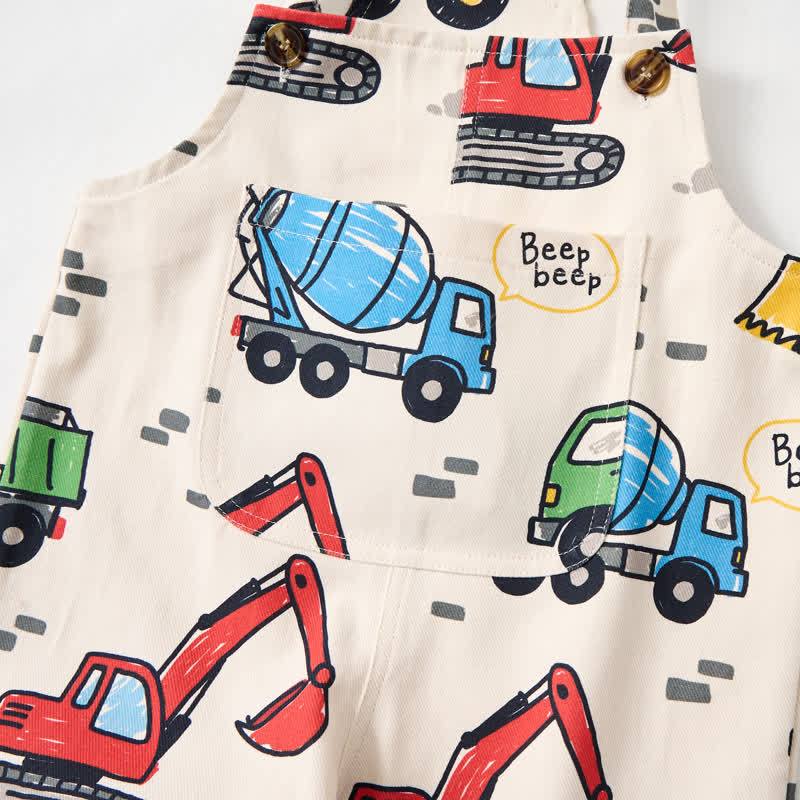 Baby Toddler Excavator Beige Pocket Overalls - image 4