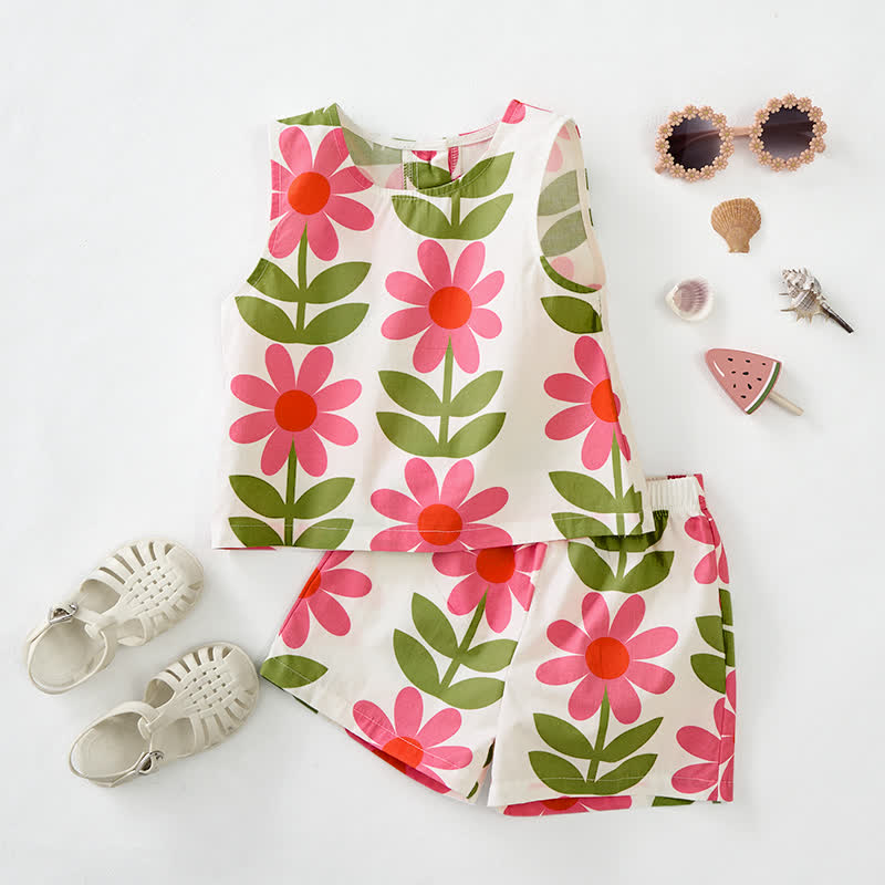 Baby Toddler Flower Sleeveless 2-piece Set - image 4
