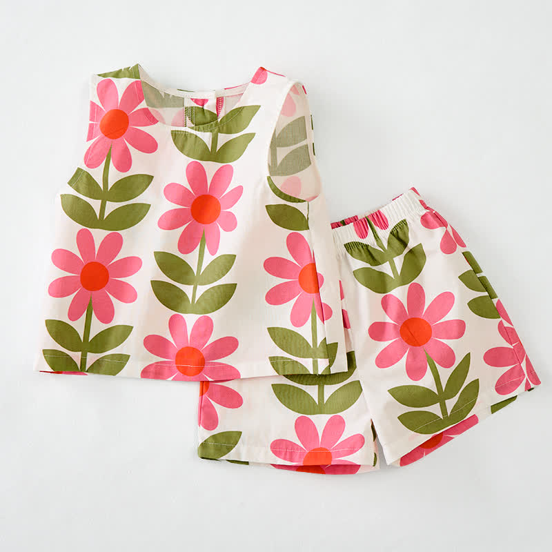 Baby Toddler Flower Sleeveless 2-piece Set - image 2