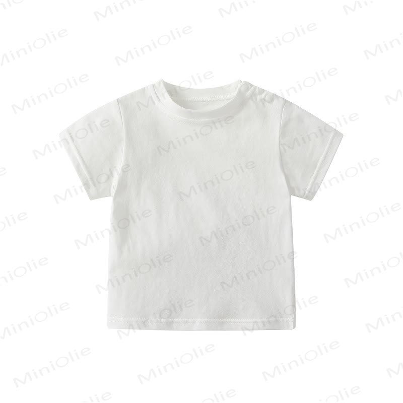 Baby Solid Color Shoulder Strap Tee - White - 24-36M - image 2