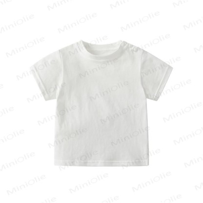 Baby Solid Color Shoulder Strap Tee - White - 24-36M - image 2