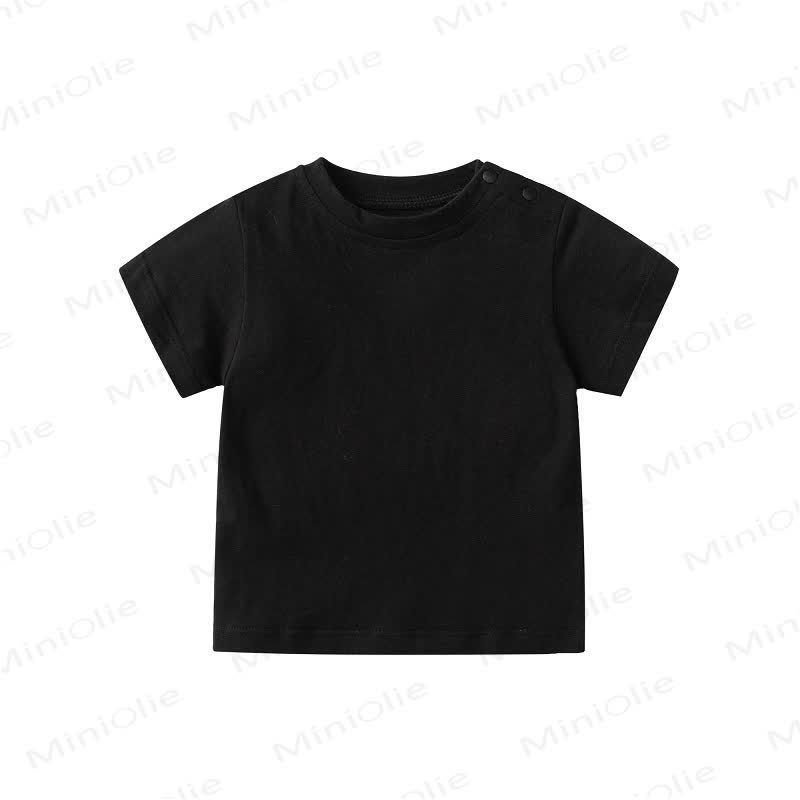 Baby Solid Color Shoulder Strap Tee - Black - 24-36M - image 4