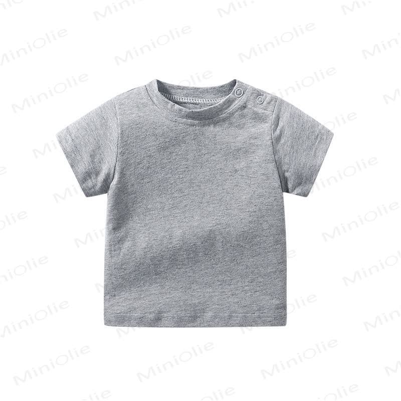 Baby Solid Color Shoulder Strap Tee - Gray - 24-36M - image 3