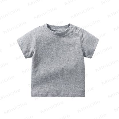 Baby Solid Color Shoulder Strap Tee - Gray - 24-36M - image 3