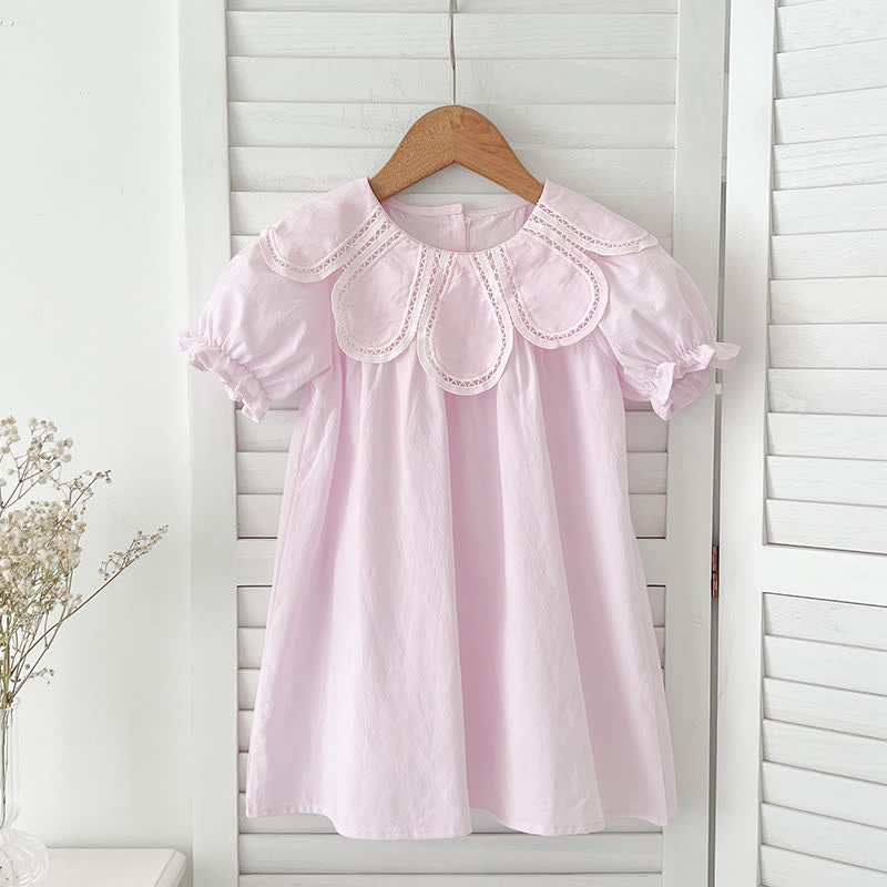 Baby Girls Solid Color Lace Dress/ Bodysuit - Pink Dress - Dress: 6-7T - image 2