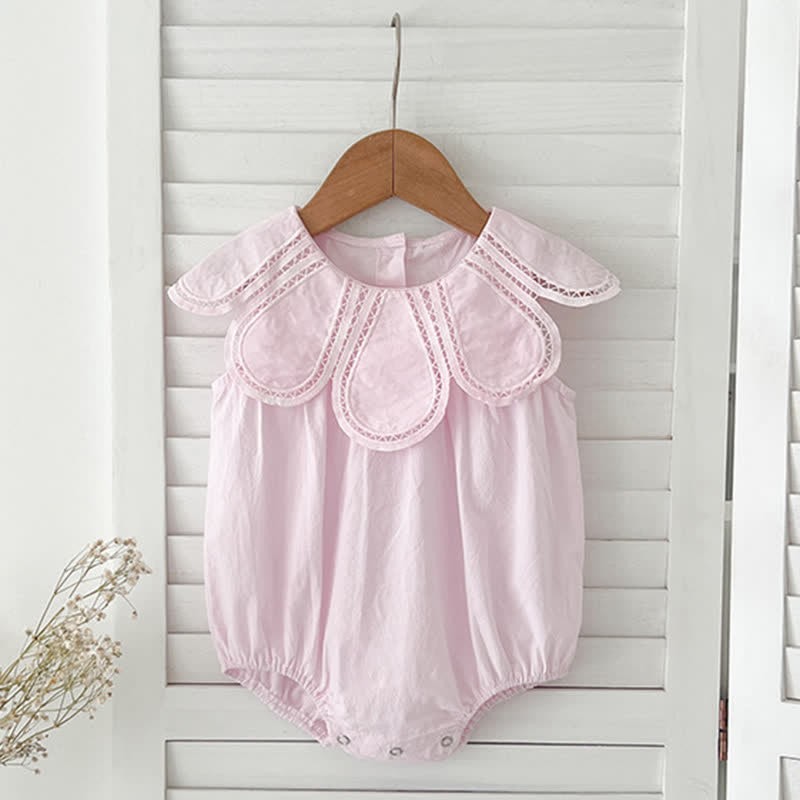 Baby Girls Solid Color Lace Dress/ Bodysuit - Pink Romper - Romper: 18-24M - image 3