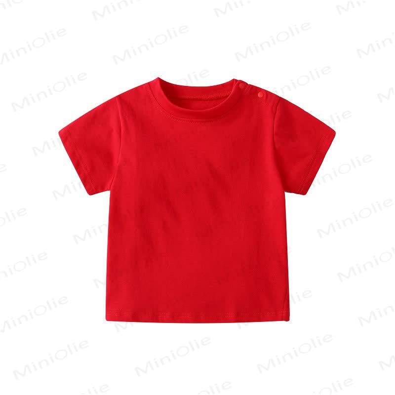 Baby Solid Color Shoulder Strap Tee - Red - 36-48M - image 5