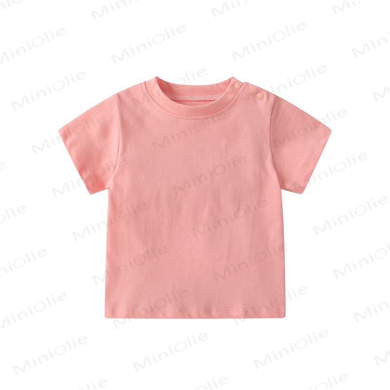 Baby Solid Color Shoulder Strap Tee - Pink - 36-48M - image 6