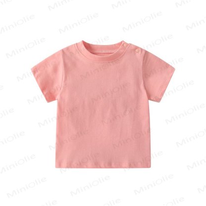 Baby Solid Color Shoulder Strap Tee - Pink - 36-48M - image 6