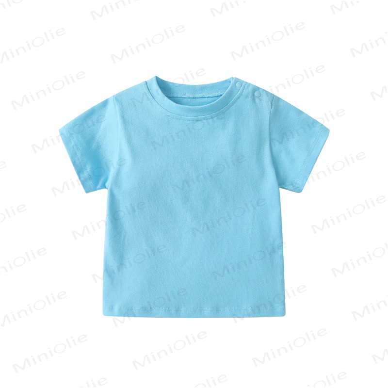 Baby Solid Color Shoulder Strap Tee - Blue - 36-48M - image 7