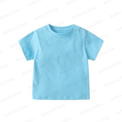 Baby Solid Color Shoulder Strap Tee - Blue - 36-48M - image 7