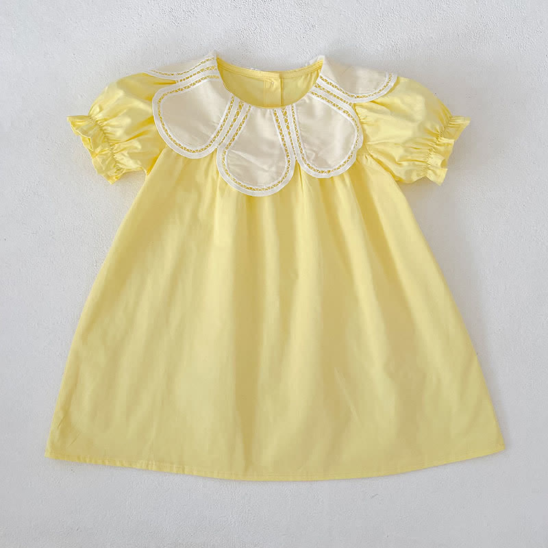 Baby Girls Solid Color Lace Dress/ Bodysuit - Yellow Dress - Dress: 6-7T - image 10