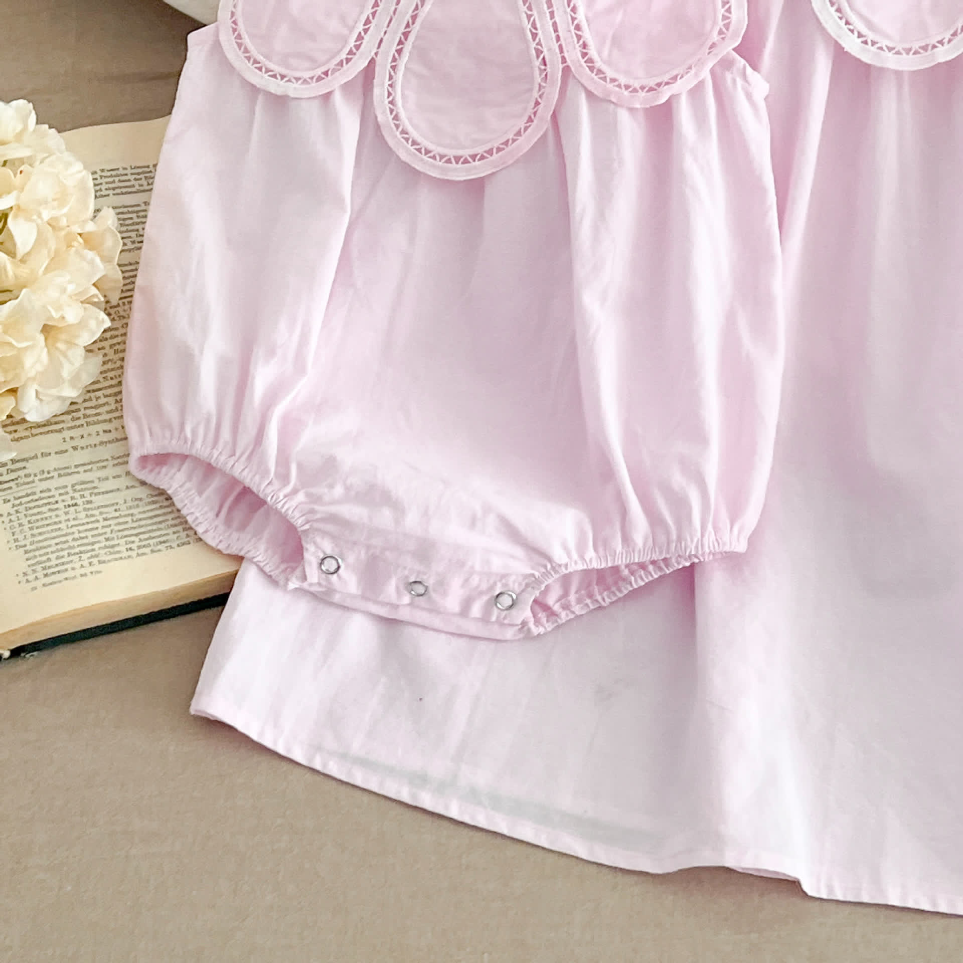 Baby Girls Solid Color Lace Dress/ Bodysuit - image 13