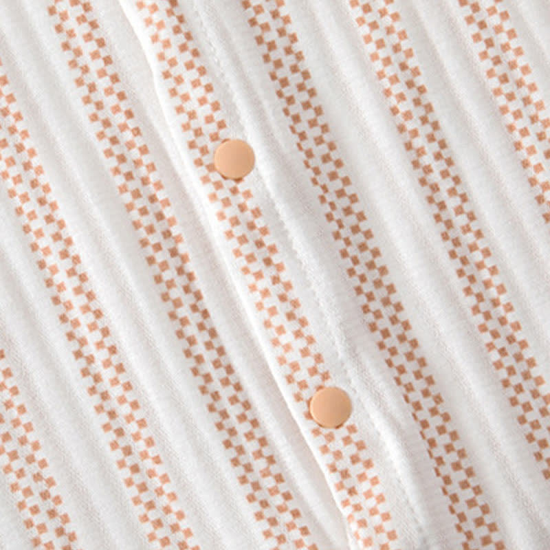 Baby Beige/Gray Summer Striped Romper - image 6