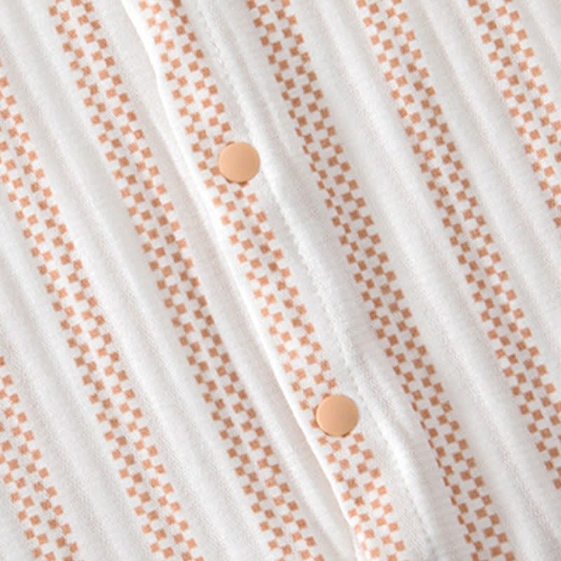 Baby Beige/Gray Summer Striped Romper - image 6