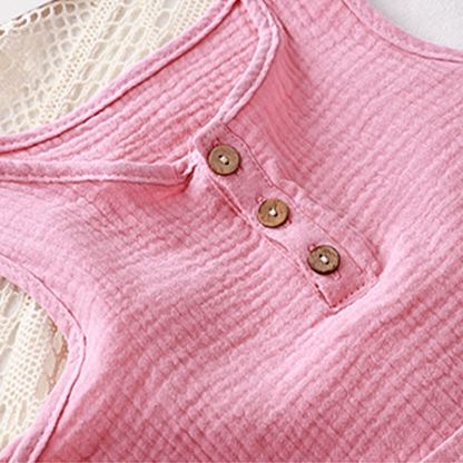 Baby Solid Color Pocket Sleeveless Romper with Hat - image 9