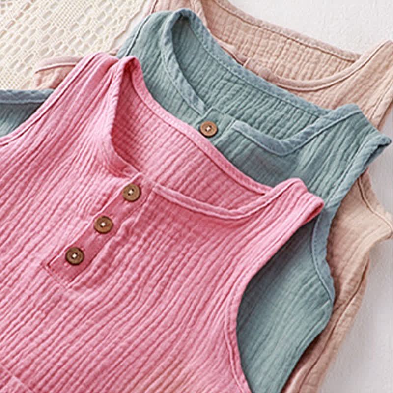 Baby Solid Color Pocket Sleeveless Romper with Hat - image 8