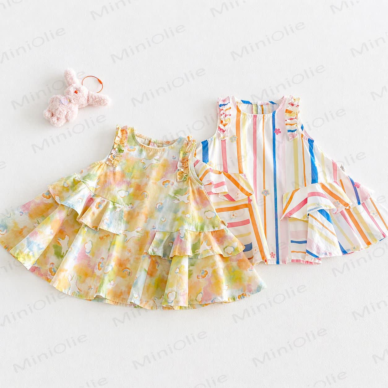 Baby Toddler Girls Pony Ruffle Stripe Dress - image 1