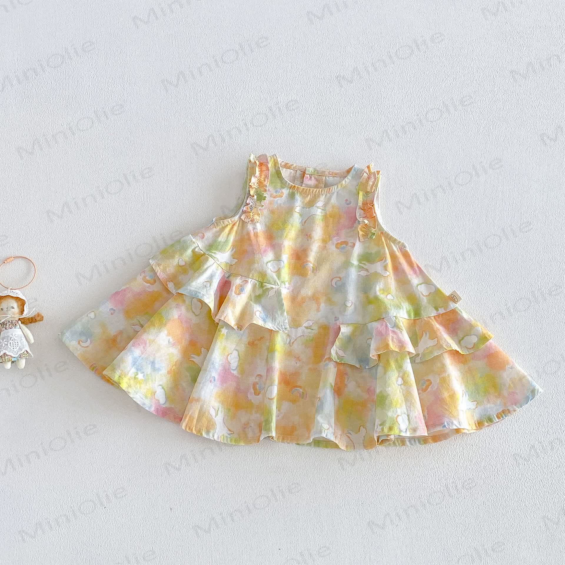 Baby Toddler Girls Pony Ruffle Stripe Dress - Yellow - 4-5T - image 2