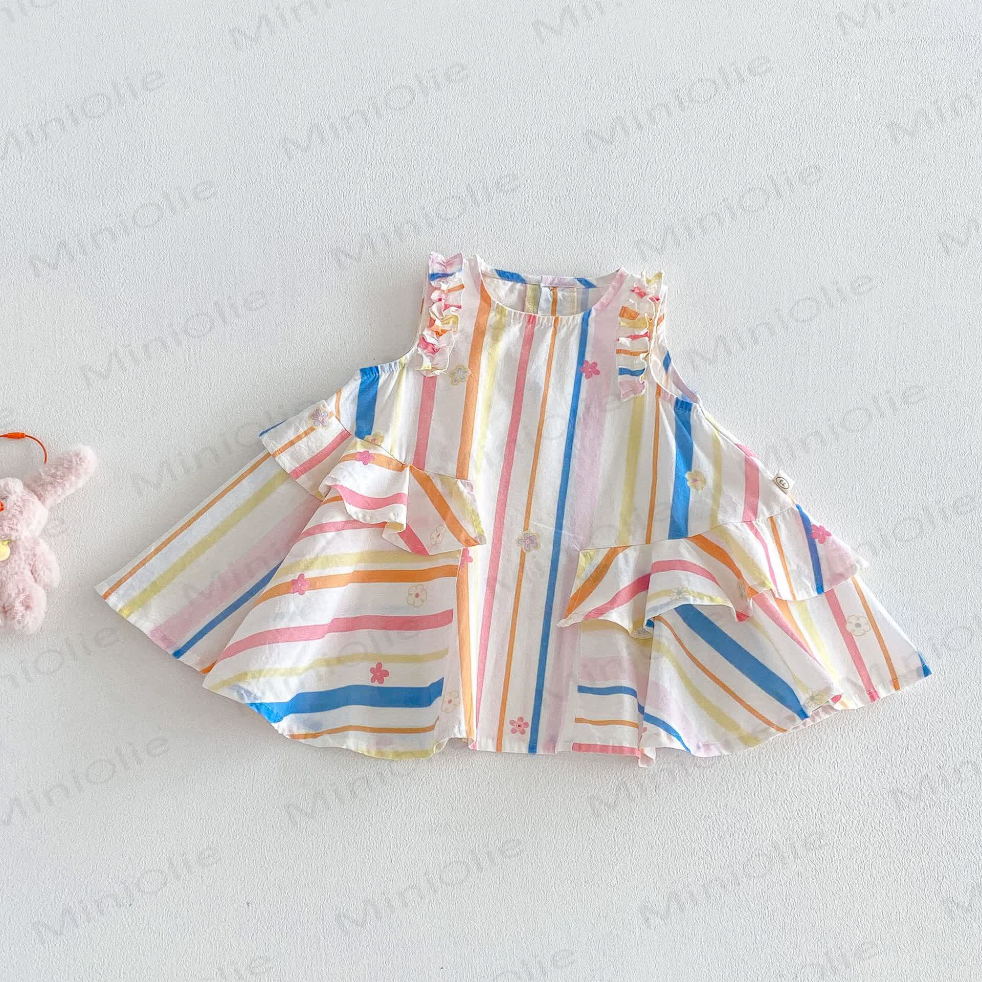Baby Toddler Girls Pony Ruffle Stripe Dress - White - 4-5T - image 3