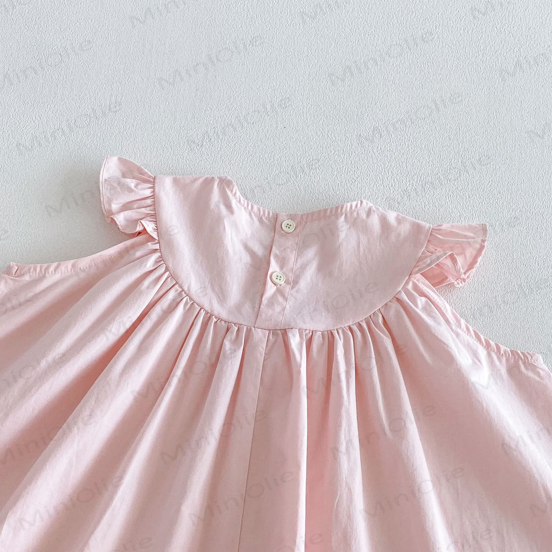 Baby Girls Ruffle Sleeveless Bow Solid Color Dress - image 10