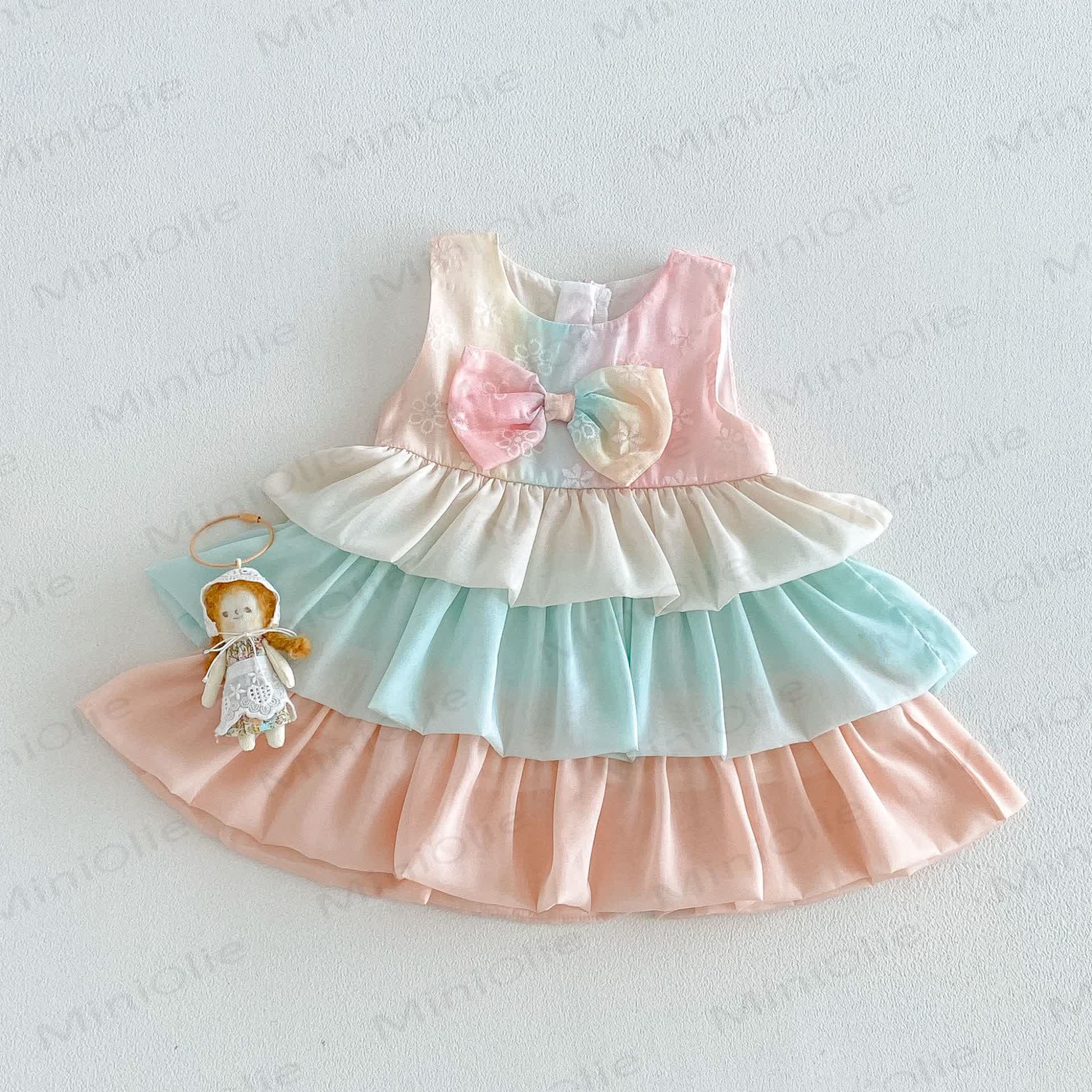 Baby Toddler Girls Bow Ruffle Sleeveless Dress - Pink - 4-5T - image 1