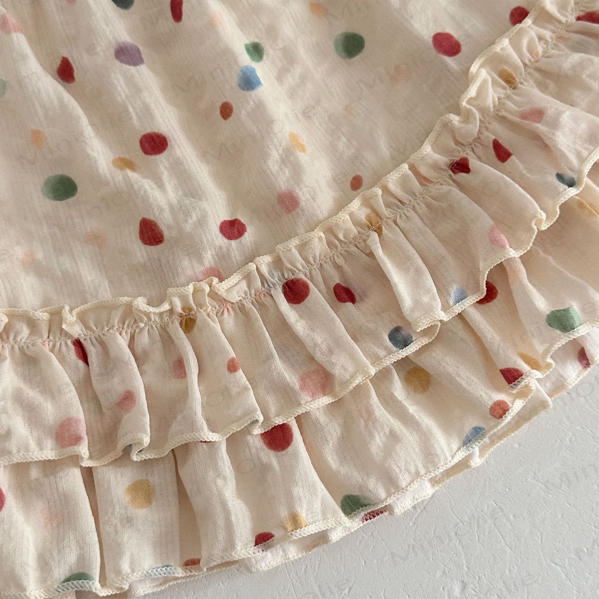 Baby Girls Color Dot Ruffle Tank Top or Solid White Pants - image 6