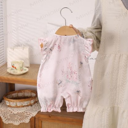Baby Girls Floral Ruffle Trim Sleeveless Summer Romper - image 6