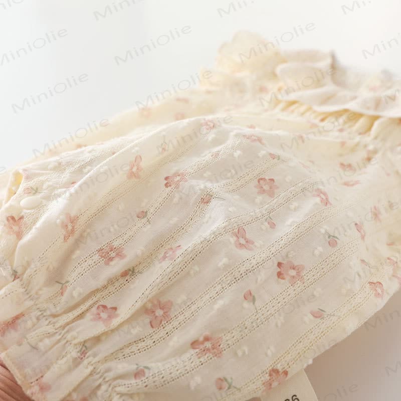 Baby Girl Yellow Floral Lace Collar Sleeveless Romper - image 6