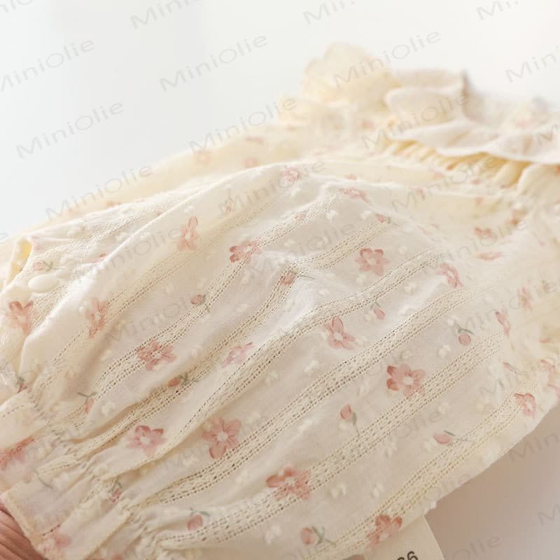 Baby Girl Yellow Floral Lace Collar Sleeveless Romper - image 6