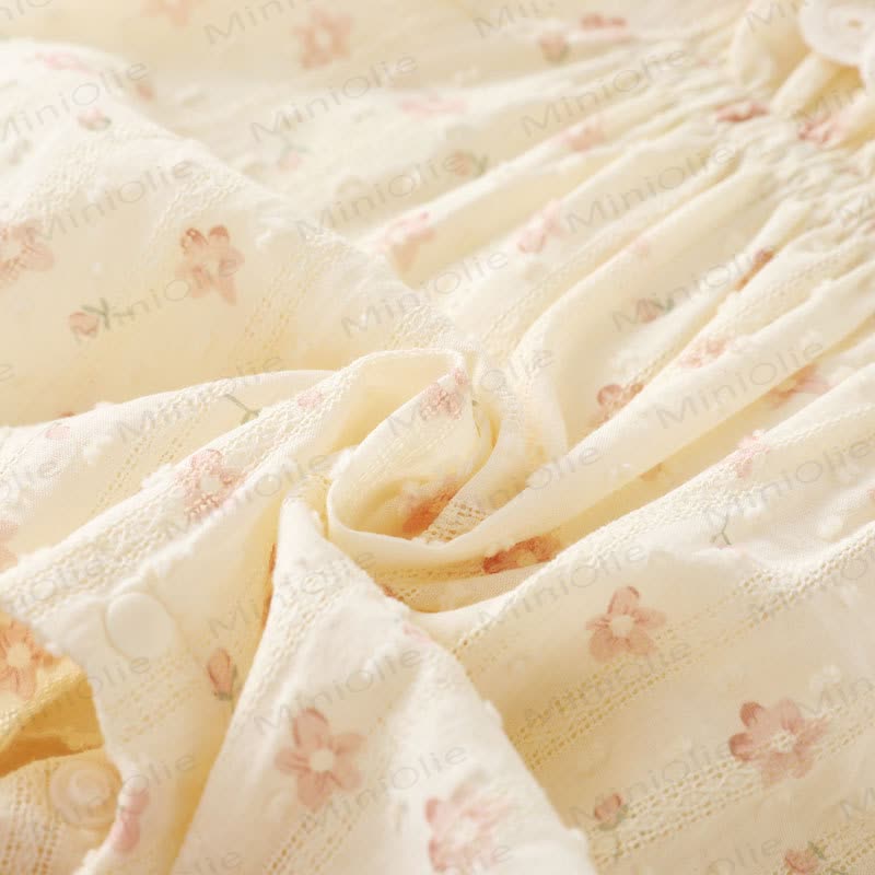 Baby Girl Yellow Floral Lace Collar Sleeveless Romper - image 7