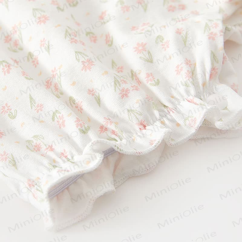 Baby Girl Cherry&Floral Peter Pan Collar Romper - image 6