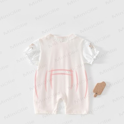 Baby Girl Floral Lace Trim Romper - image 4
