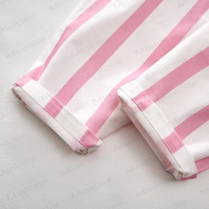 MOM YOU ARE MAGIC Baby Pink Slogan Vertical Striped 2-piece Set - image 5