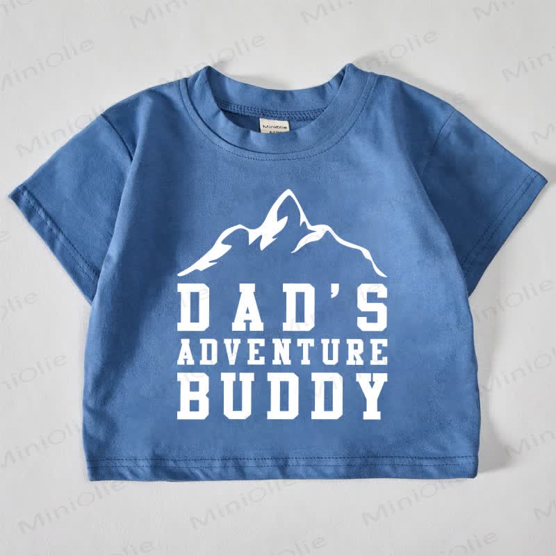 DAD'S ADVENTURE BUDDY Baby Slogan Blue T-shirt - Blue - 18-24M - image 1