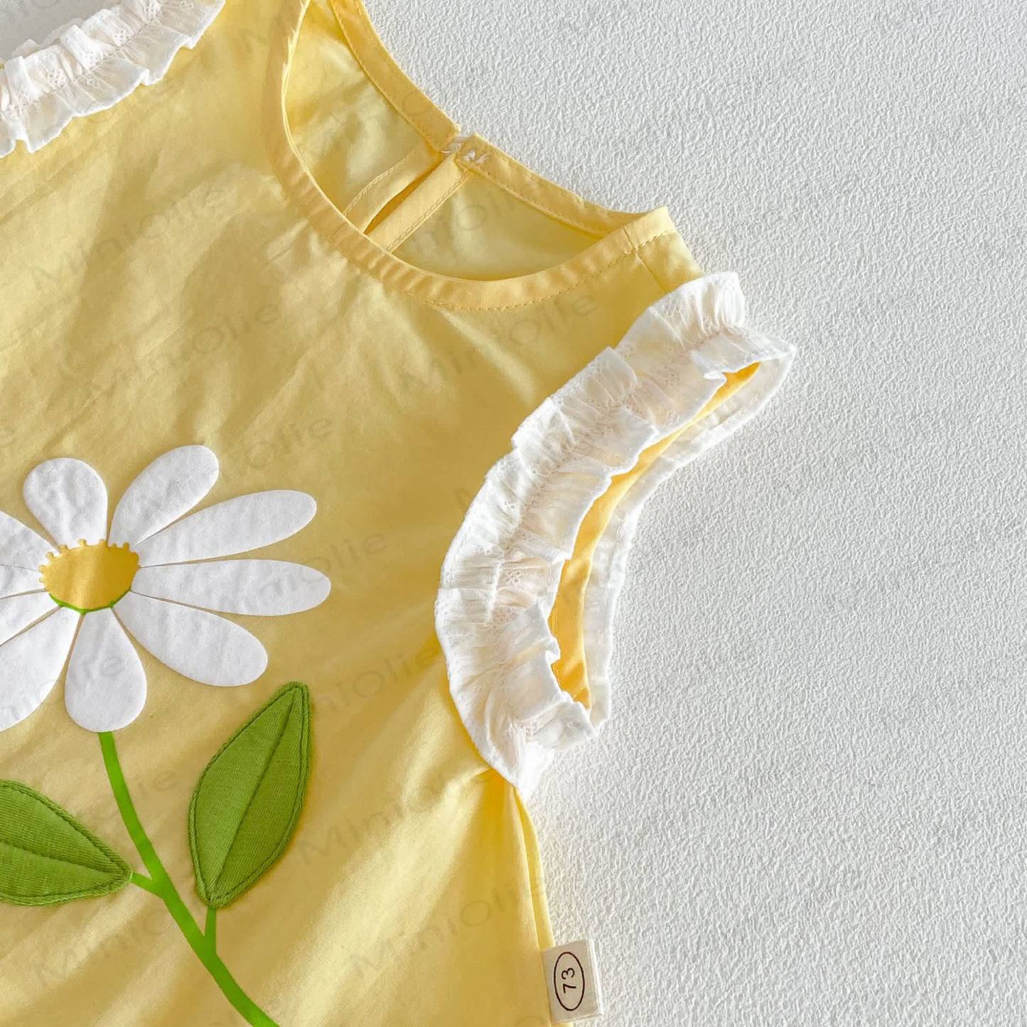Baby Toddler Girls Daisy Ruffle Tank Top or Floral Overalls or Solid White Shorts  - image 7